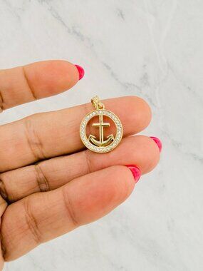 Genuine 10K Gold anchor Pendant, sailors, travelers, adventurers - Ancla